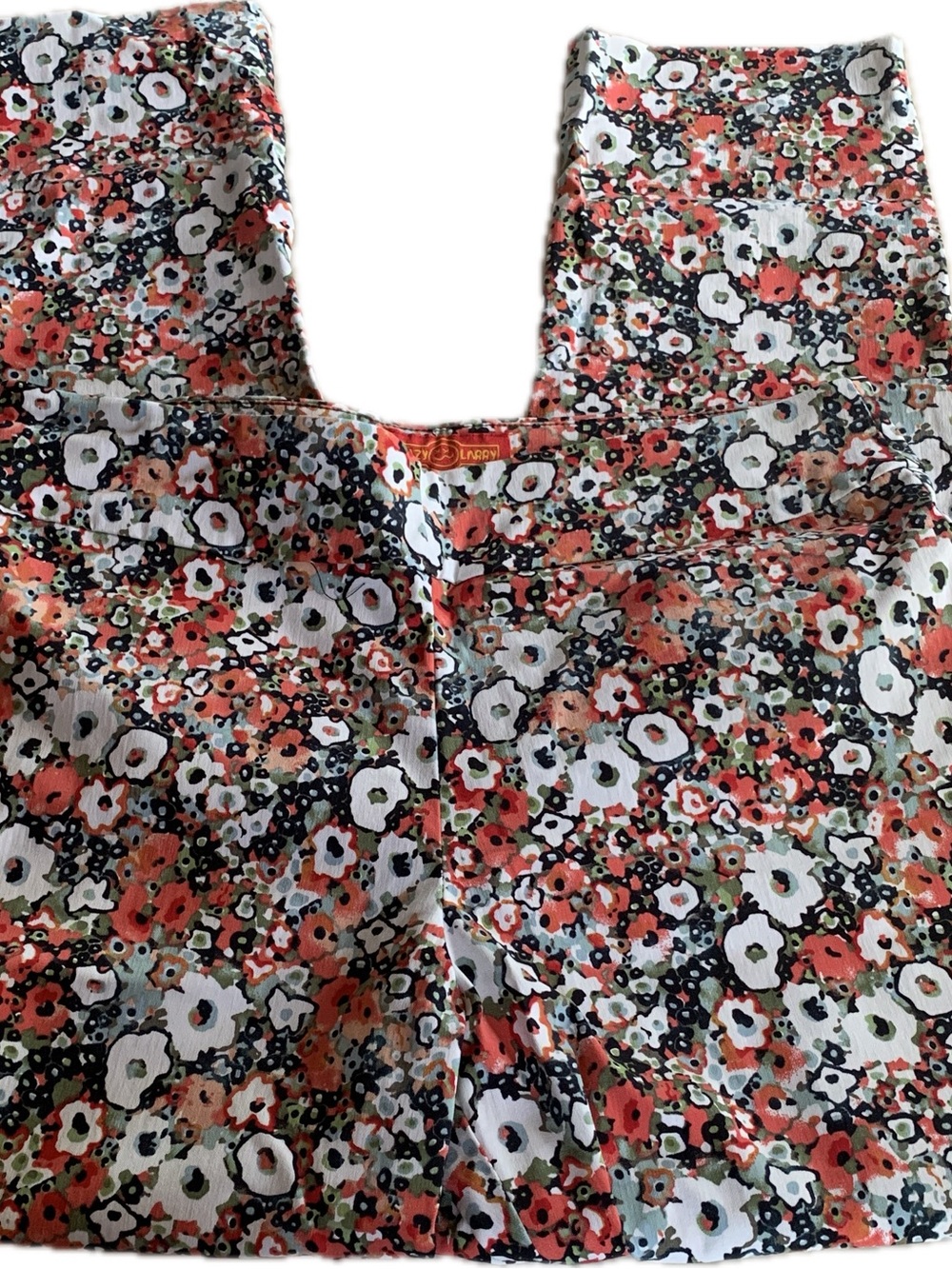 Crazy Larry Pull On Skinny Stretch Pants Floral Print 12